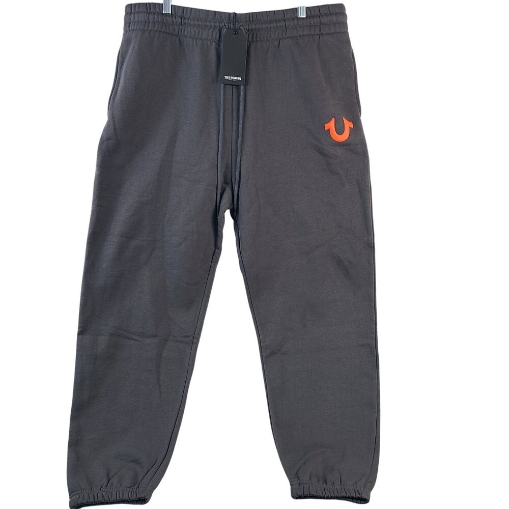 NWT True Religion HS Boyfriend Jogger Sweatpants Iron Gate Grey Sz XXXL